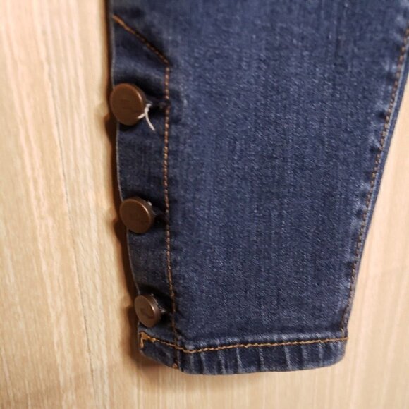 1822 Denim Womens Blue Skinny Ankle Jeans With Button Cuff Detail 6 - Picture 5 of 9